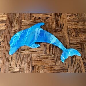 Dolphin Wall Art Resin on Wood
